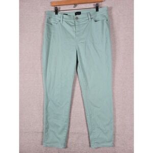Talbots Slim Ankle Jeans Womens 12P Seafoam Green Petite Denim Pants